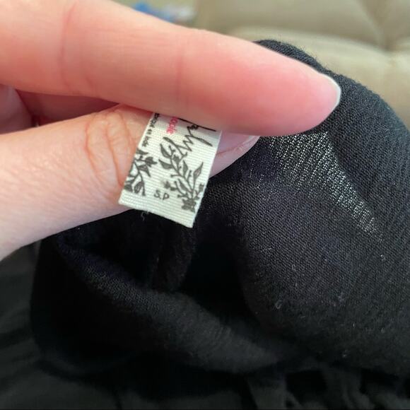 Free People Intimately Black Lace Sleeveless Mini Dress Womens S Slip Beaded - Picture 7 of 10